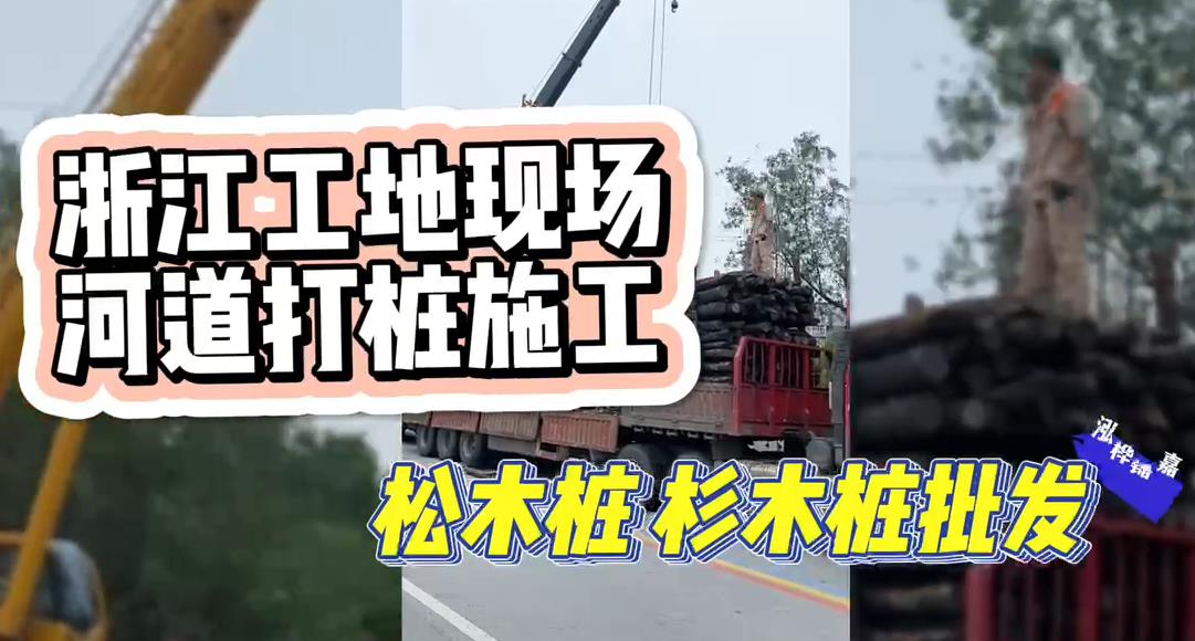 木樁廠家承接松木樁、杉木樁工地施工與批發(fā)視頻